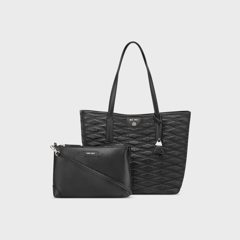 NINE WEST Quilted Black Tote Bag for Women - Image 1